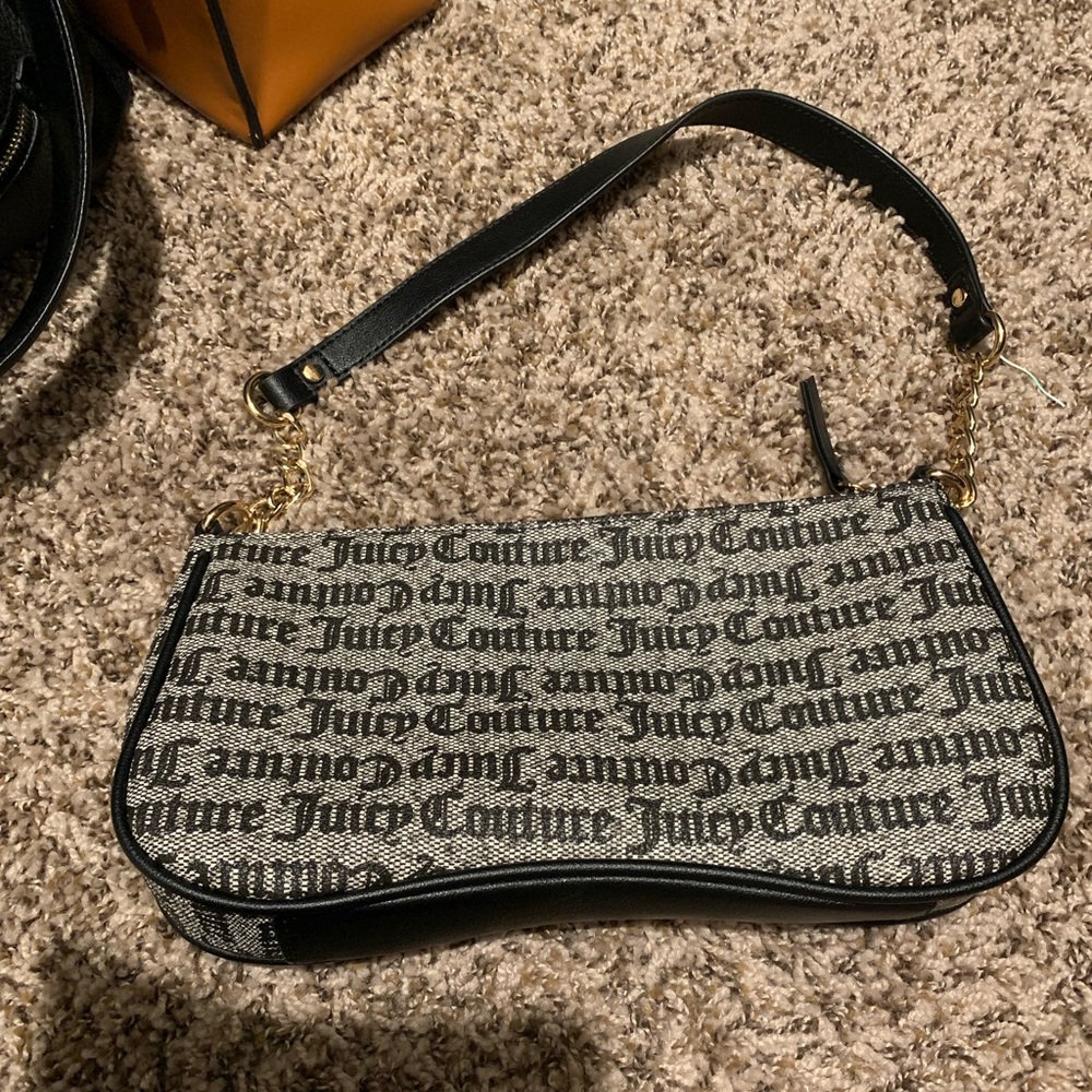Juicy Couture Black and Gray Shoulder Bag - Picture 2 of 6